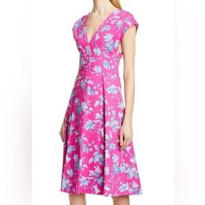 Carolina Herrera Pink and Blue Floral Dress